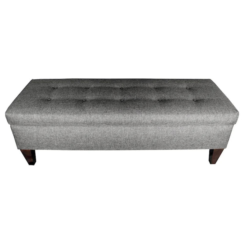Banc de rangement long capitonné 10 boutons