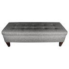 Banc de rangement long capitonné 10 boutons