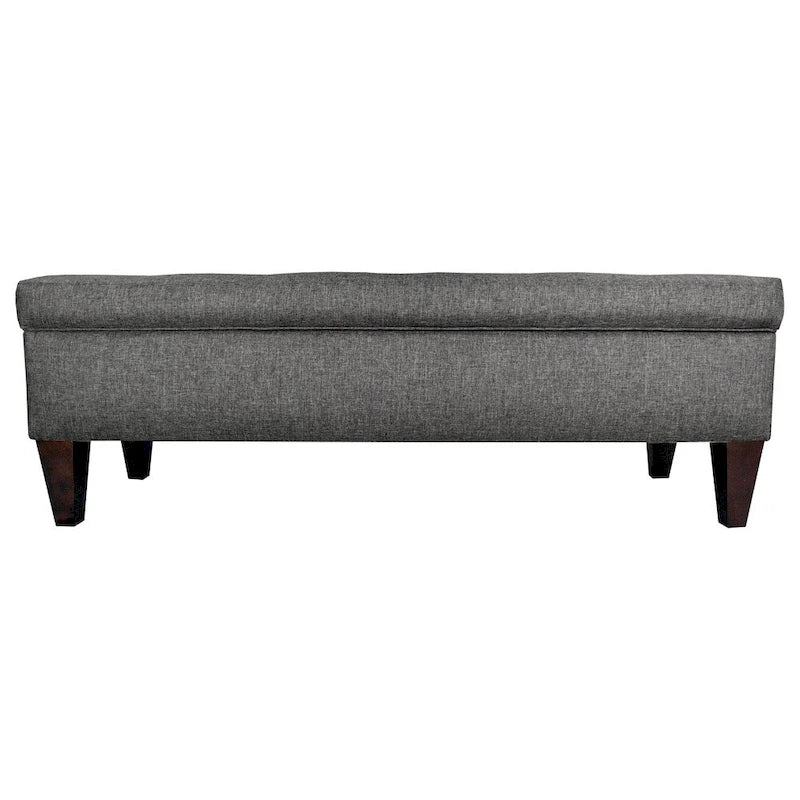 Banc de rangement long capitonné 10 boutons