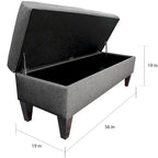 Banc de rangement long capitonné 10 boutons