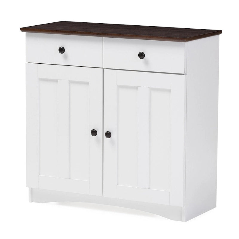 Armoire de rangement de cuisine traditionnelle en bois blanc par
