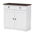 Armoire de rangement de cuisine traditionnelle en bois blanc par