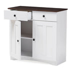 Armoire de rangement de cuisine traditionnelle en bois blanc par
