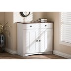 Armoire de rangement de cuisine traditionnelle en bois blanc par