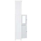 Meuble de rangement haut blanc pour salle de bain avec étagères et portes pour cuisine et salon - 23W x64H