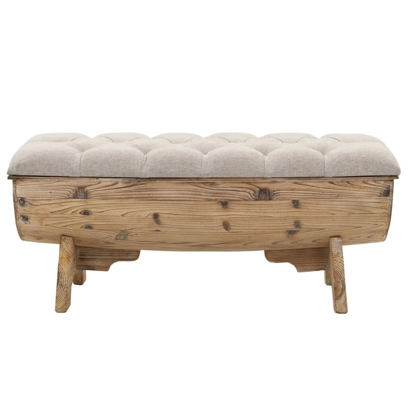 Banc de rangement 40,6 Bois Massif Sapin - 40,6 x 20,1 x 17,3