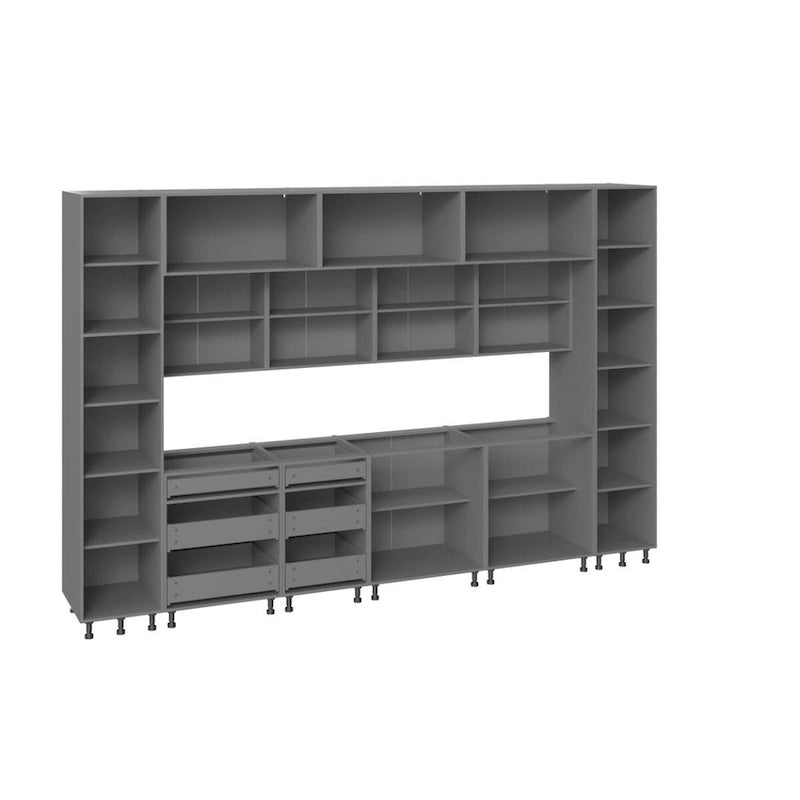 Ensemble de Meubles Bas de Cuisine Blanc Brillant, 3,65 m de large (143x24 po)