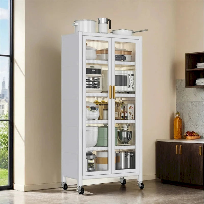 Étagère de cuisine ouverte, du sol au plafond, meuble de rangement pour micro-ondes