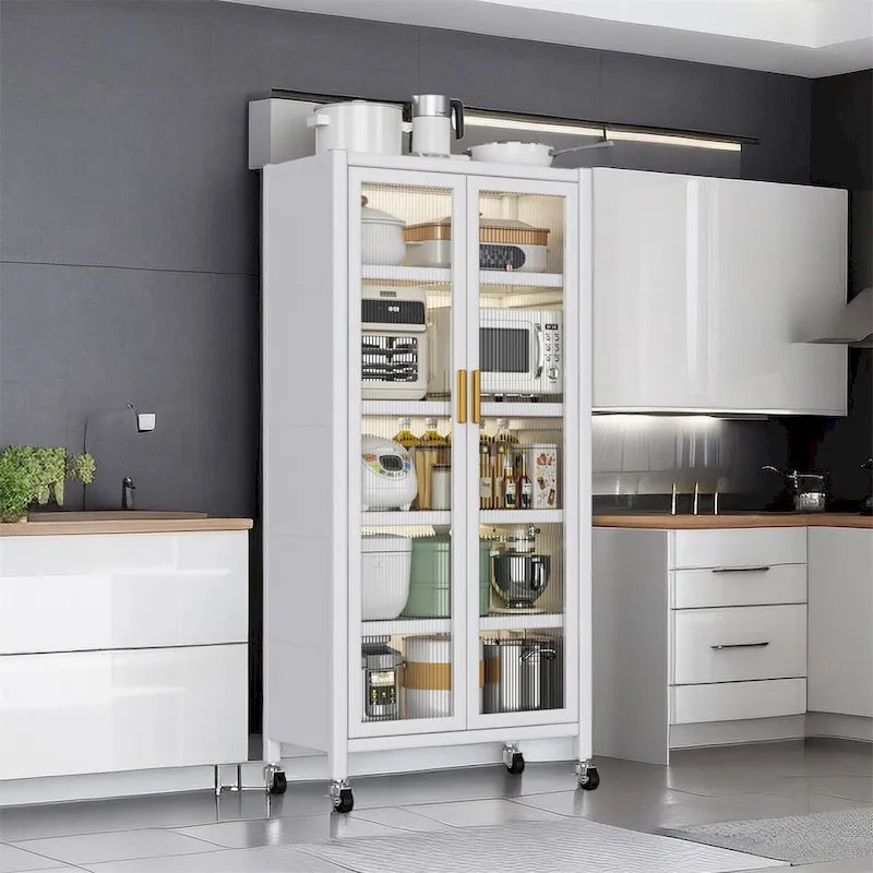 Étagère de cuisine ouverte, du sol au plafond, meuble de rangement pour micro-ondes