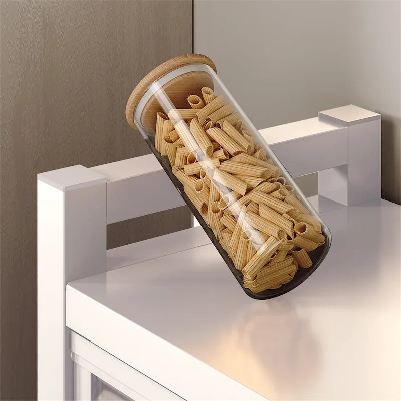 Étagère de cuisine ouverte, du sol au plafond, meuble de rangement pour micro-ondes
