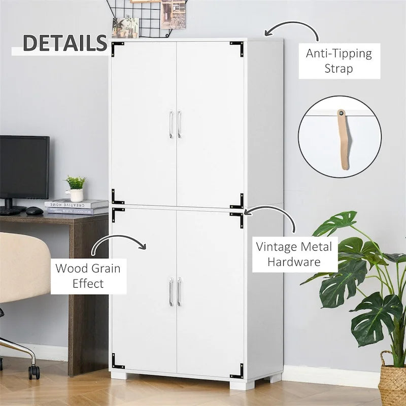Armoire de cuisine avec 4 portes et étagères de rangement