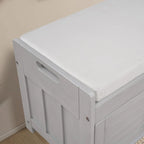 Banc de rangement de 43,5 po avec coussin en mélange de lin
