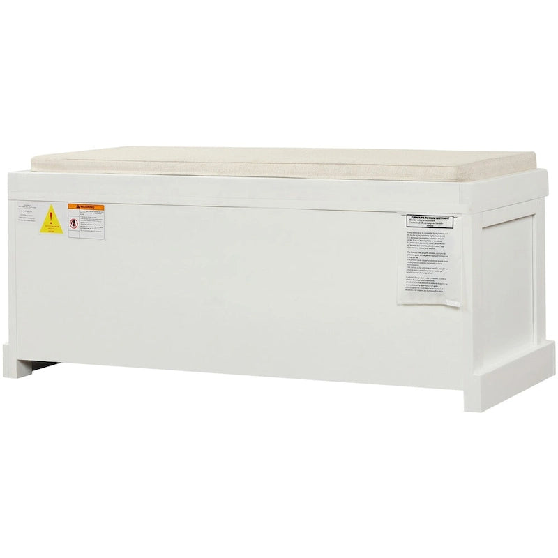 Banc d'entrée avec 3 paniers classiques en rotin amovibles - 43,7L x 15,7W x 17H