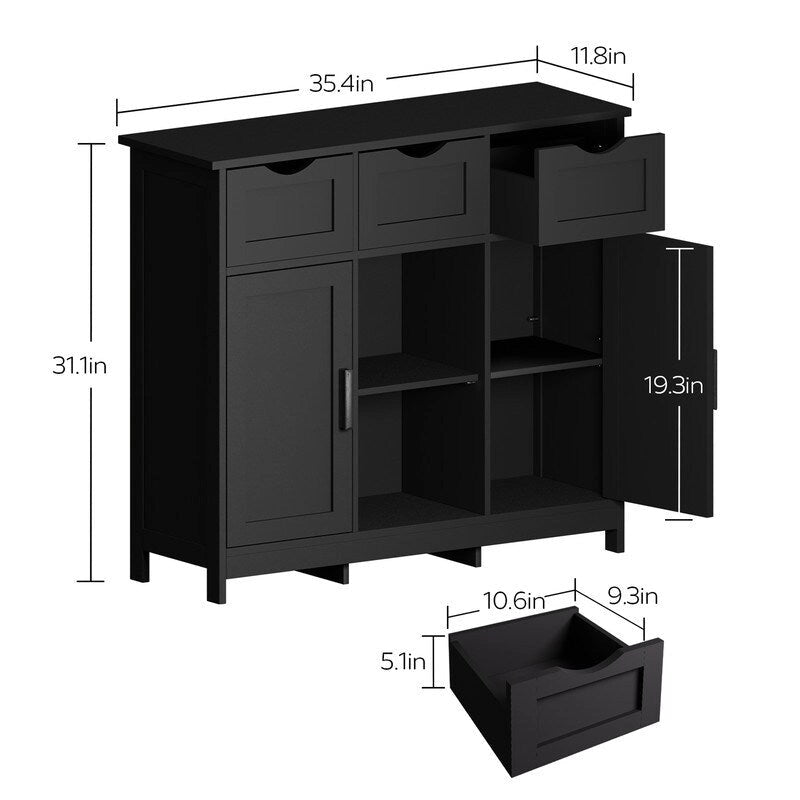 Buffet à 3 tiroirs de 35,4 de large