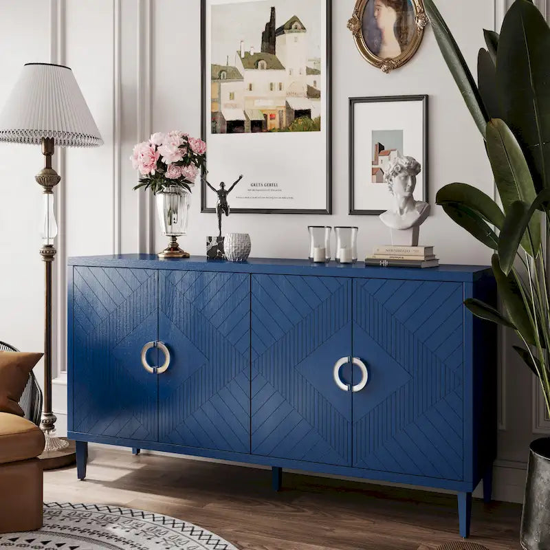 Armoire de rangement à 4 portes en MDF