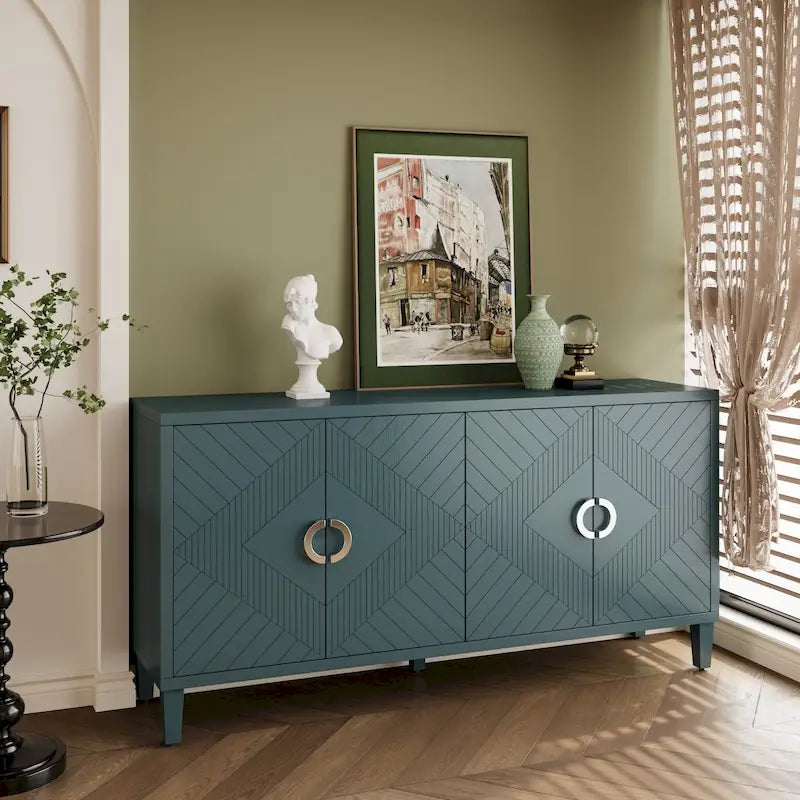 Armoire de rangement à 4 portes en MDF