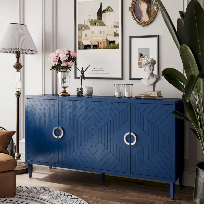 Armoire de rangement à 4 portes en MDF