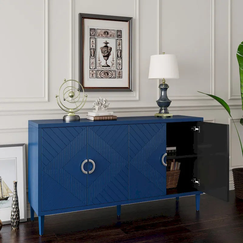 Armoire de rangement à 4 portes en MDF