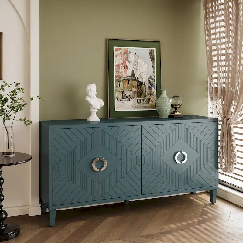 Armoire de rangement à 4 portes en MDF