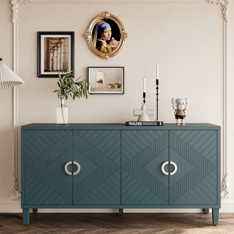Armoire de rangement à 4 portes en MDF