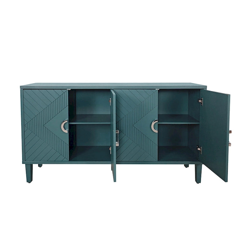 Armoire de rangement à 4 portes en MDF