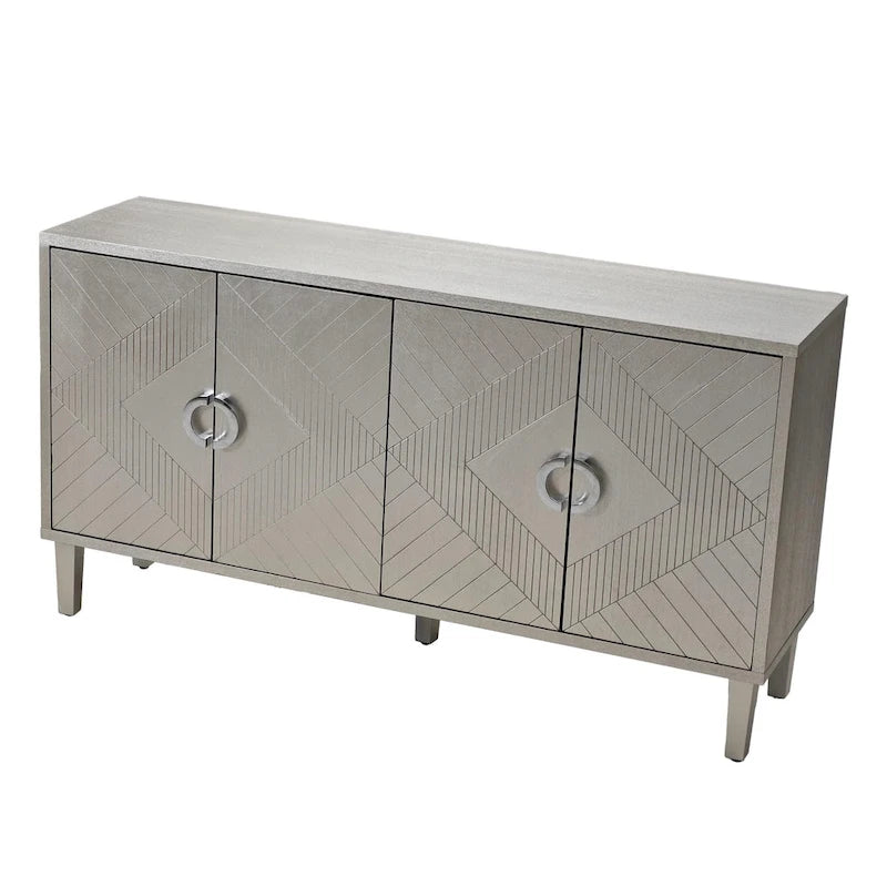 Armoire de rangement à 4 portes en MDF
