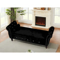 63.38Banc ottoman rectangulaire de rangement multifonctionnel livré avec boucle en cristal et pieds en bois massif avec 1 coussin