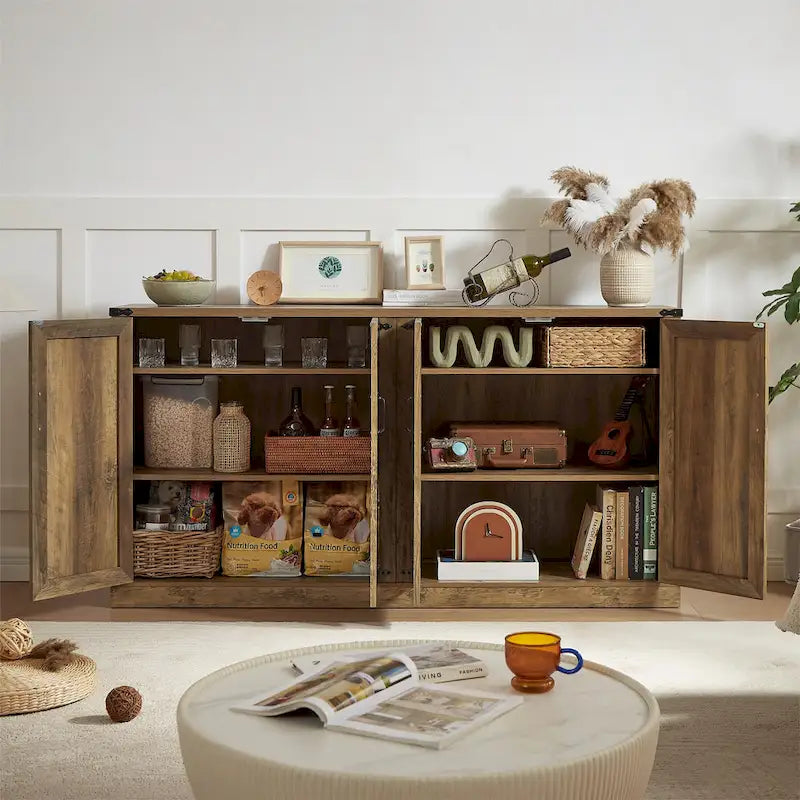 Meuble de rangement style grange avec portes coulissantes