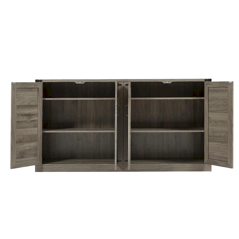 Meuble de rangement style grange avec portes coulissantes