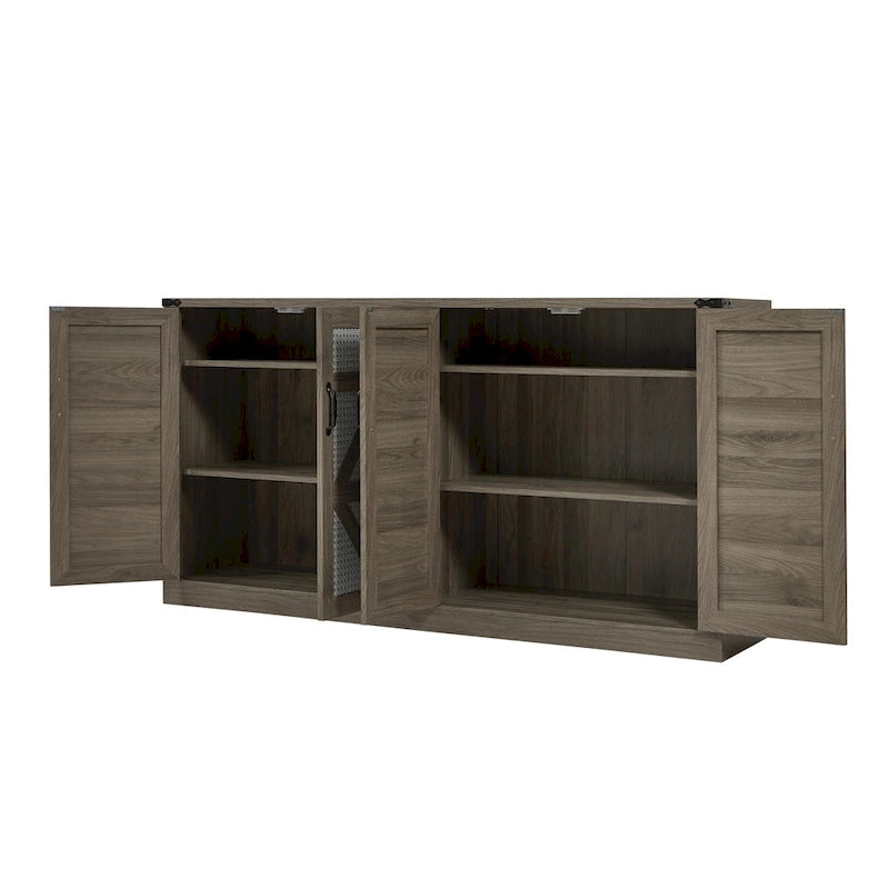 Meuble de rangement style grange avec portes coulissantes