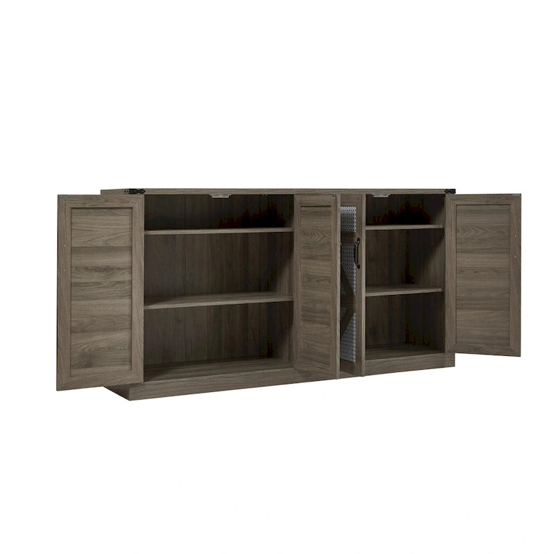 Meuble de rangement style grange avec portes coulissantes
