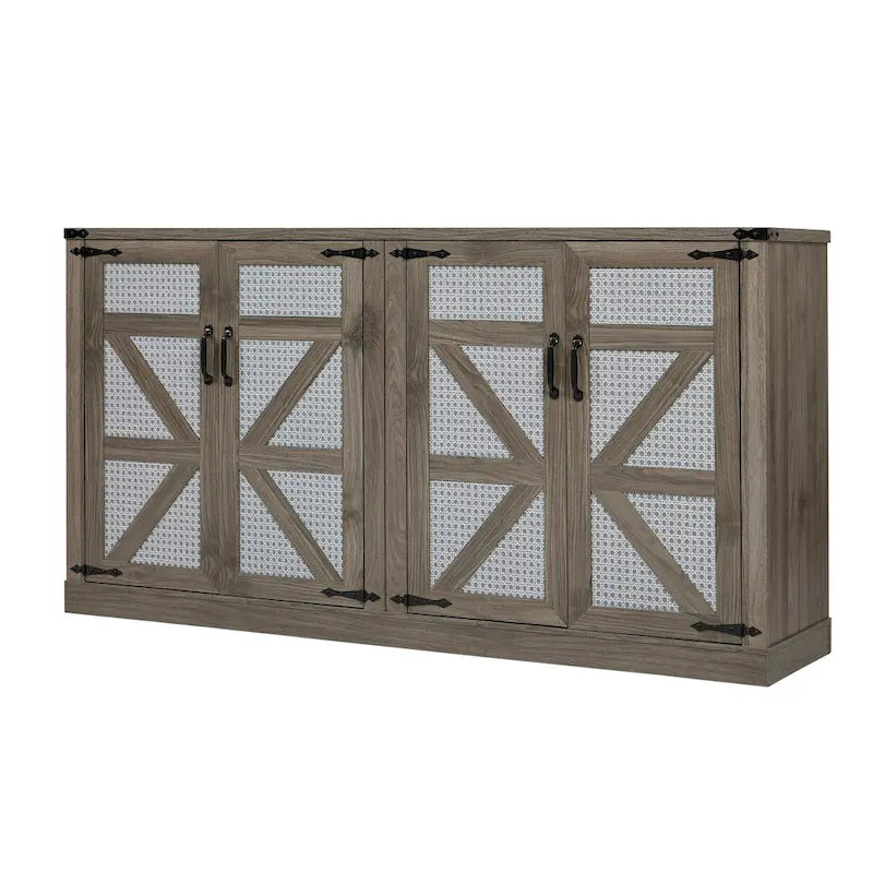 Meuble de rangement style grange avec portes coulissantes