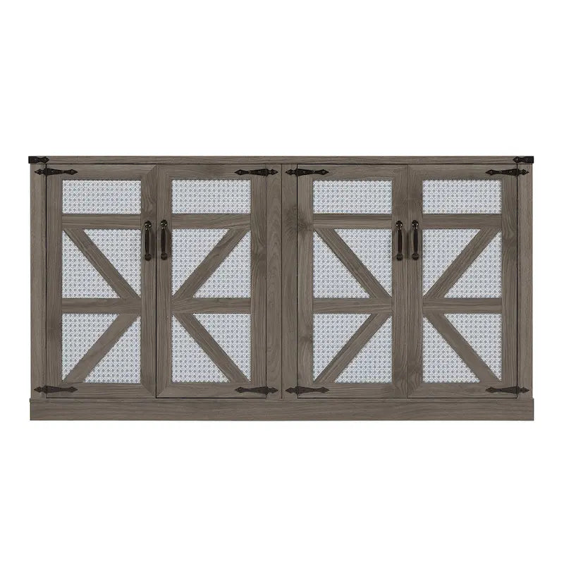 Meuble de rangement style grange avec portes coulissantes