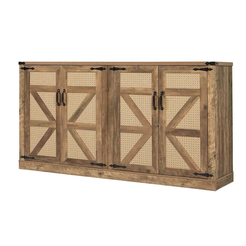 Meuble de rangement style grange avec portes coulissantes