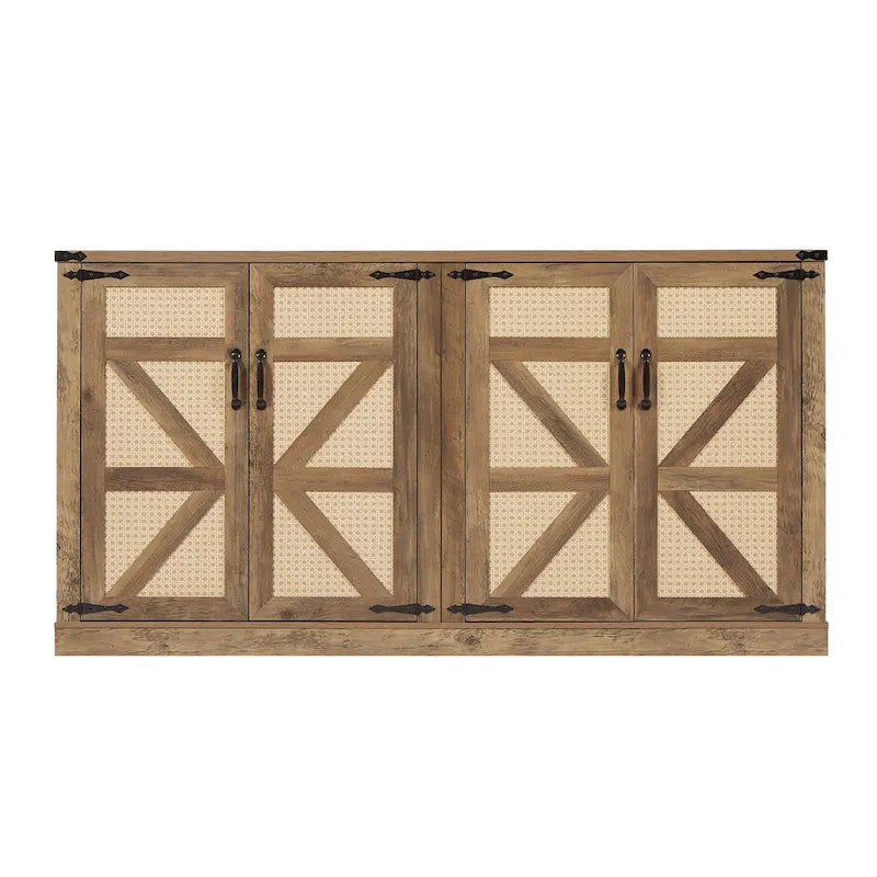 Meuble de rangement style grange avec portes coulissantes