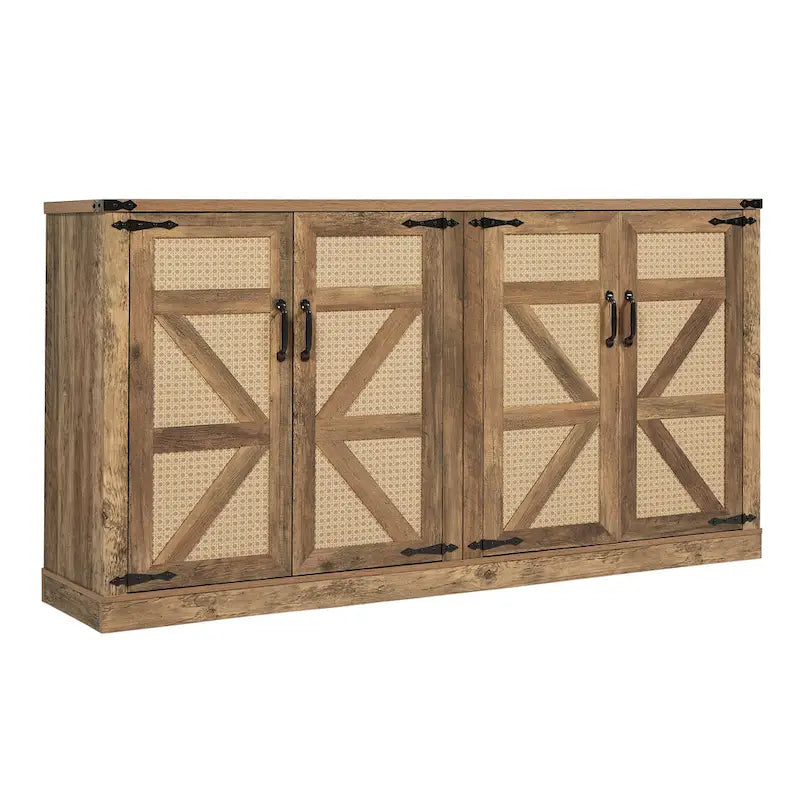 Meuble de rangement style grange avec portes coulissantes