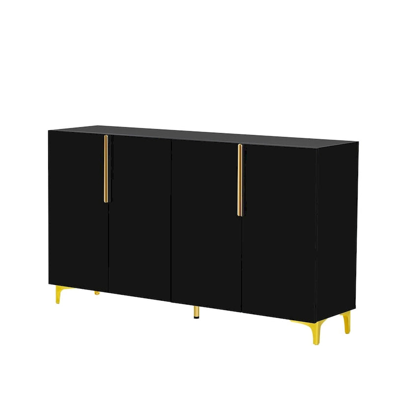 Buffet de rangement de 55" avec étagères réglables, finition brillante