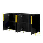 Buffet de rangement de 55" avec étagères réglables, finition brillante