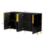 Buffet de rangement de 55" avec étagères réglables, finition brillante