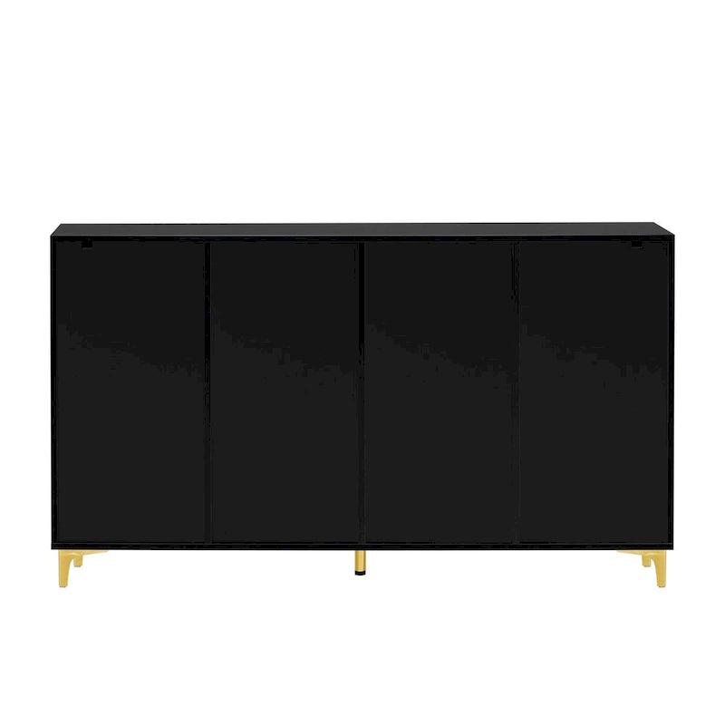 Buffet de rangement de 55" avec étagères réglables, finition brillante