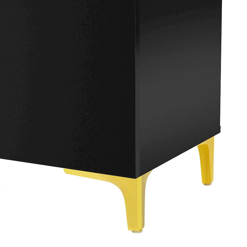 Buffet de rangement de 55" avec étagères réglables, finition brillante