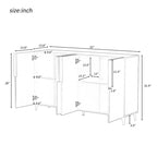 Buffet de rangement de 55" avec étagères réglables, finition brillante