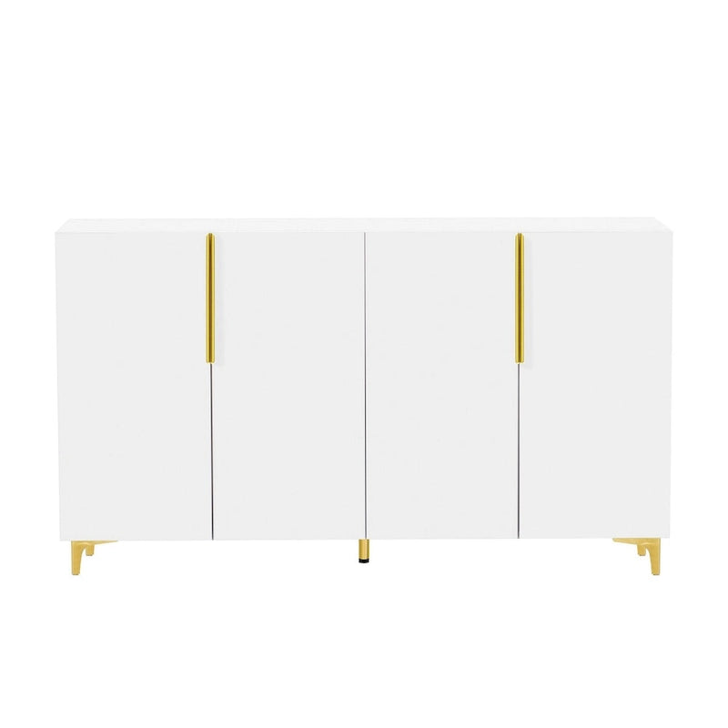 Buffet de rangement de 55" avec étagères réglables, finition brillante