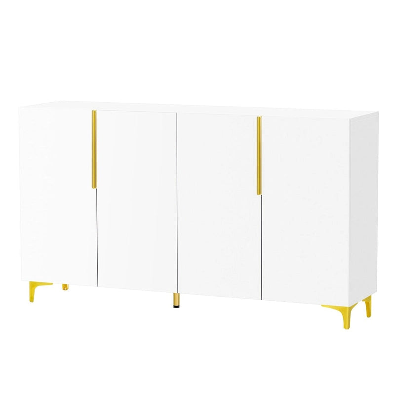 Buffet de rangement de 55" avec étagères réglables, finition brillante