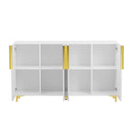 Buffet de rangement de 55" avec étagères réglables, finition brillante