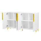 Buffet de rangement de 55" avec étagères réglables, finition brillante