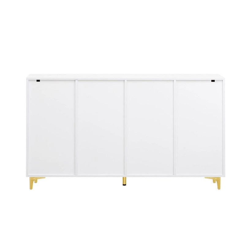 Buffet de rangement de 55" avec étagères réglables, finition brillante