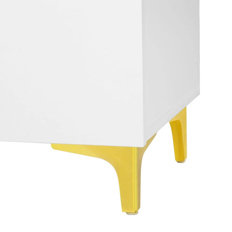 Buffet de rangement de 55" avec étagères réglables, finition brillante