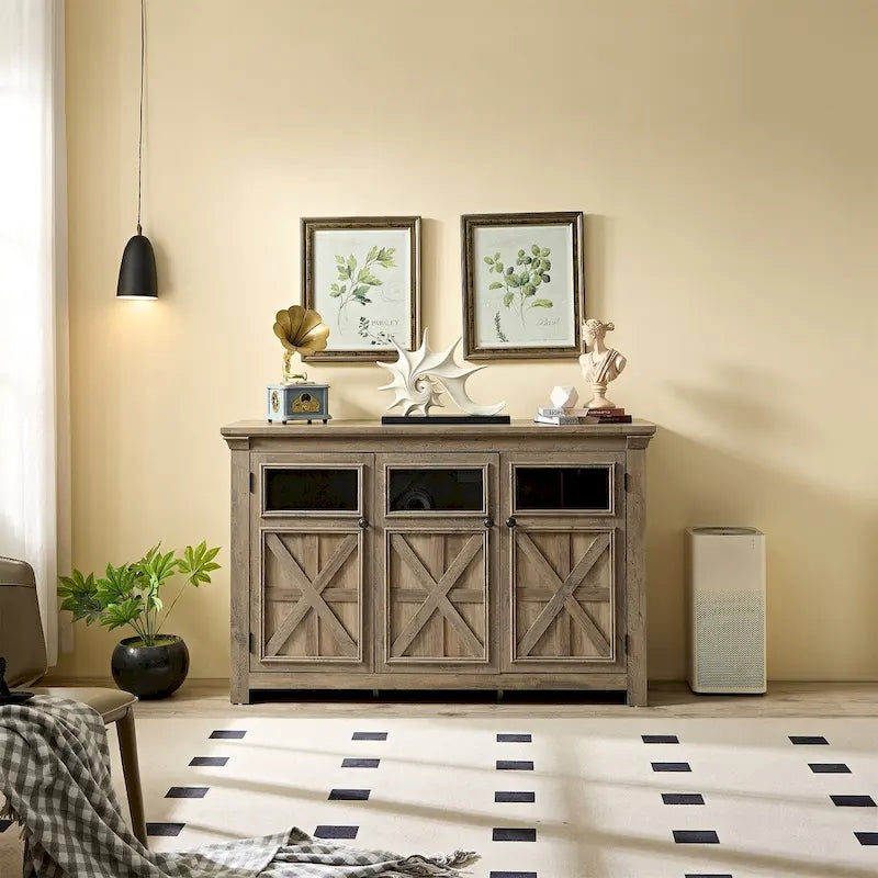 Buffet-bahut à 3 portes grand meuble de rangement