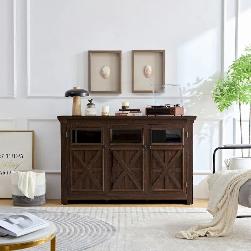 Buffet-bahut à 3 portes grand meuble de rangement